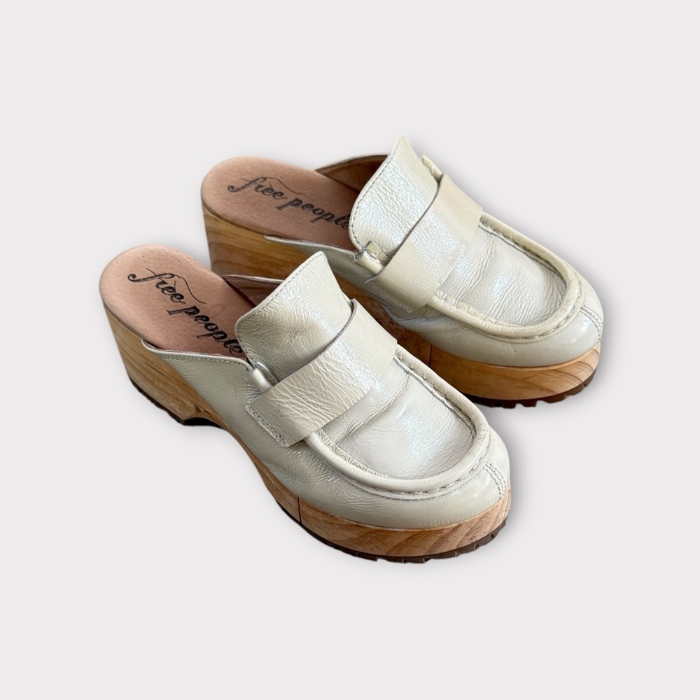 Free People Tan Leather Corbin Loafer Clogs 38